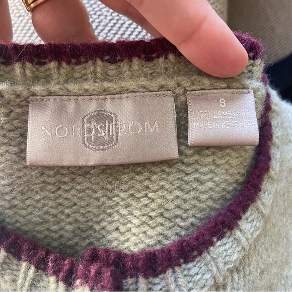 Nordstrom Long Sleeve Lambswool 90s Style Fall Button Up Cardigan Women’s Small - Picture 10 of 11